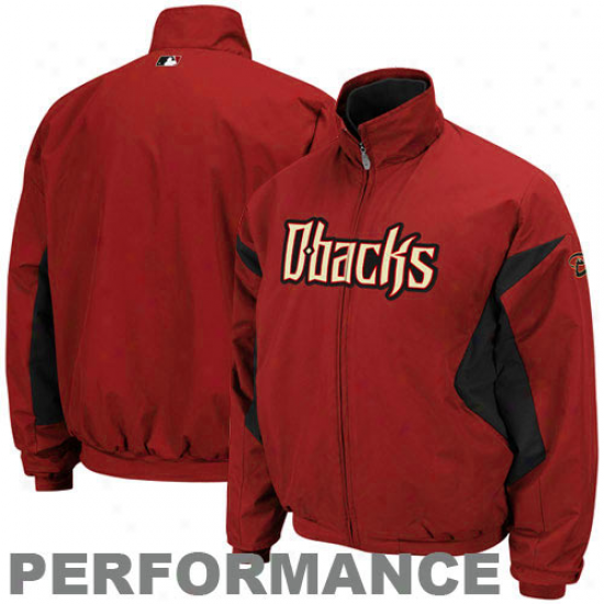 Majestic Arizona Diamoncbacks Red-black Therma Base Triple Peak Premier Satiated Zip Jacket