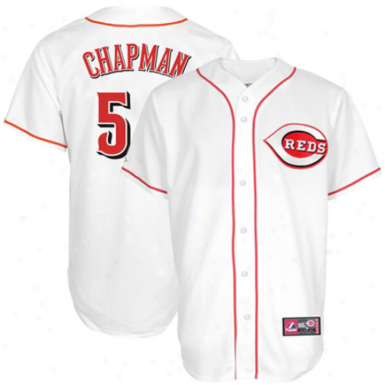 Majestic Aroldiq Chapman Cincinnati Reds Replica Jersey-white