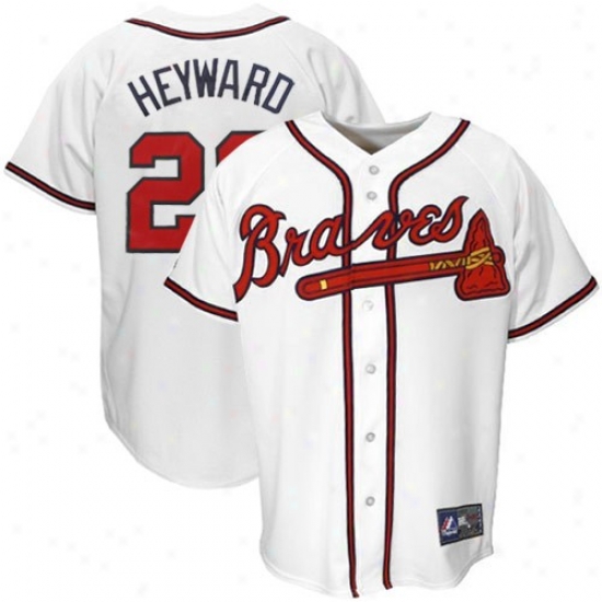 Majestic Atlanta Braves #22 Jason Heyward White Replica Baseball Jersey