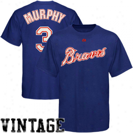 Majestic Atlanta Braves #3 Dale Murphy Youth Royal Blue Cooperstown Player T-shirt
