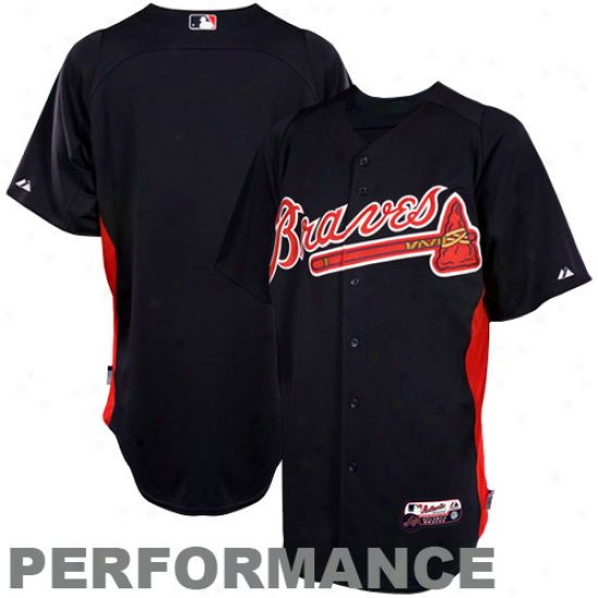 Majestic Atlanta Braves Batting Practice Performance Jersey - Navy Bkue