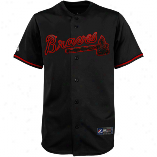 Majestic Atlanta Braves Fashion Replica Jersey - Black