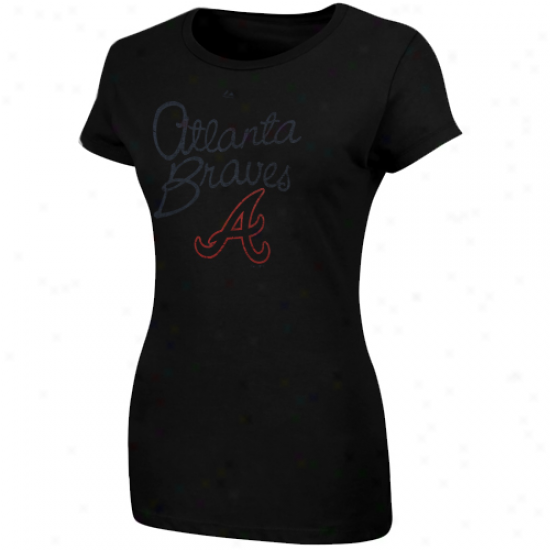 Maestic Atlanta Braves Ladies Bottom Of The Ninth T-shirt - Dark