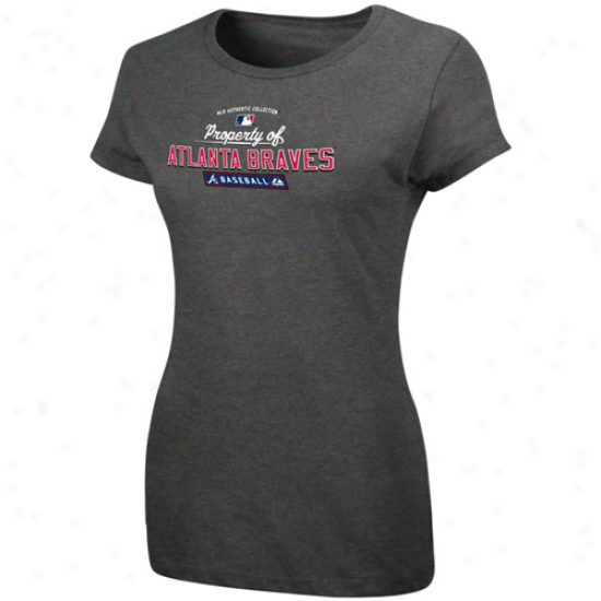 Majestic Atlanta Braves Ladies Charcoal Property Of T-shirt