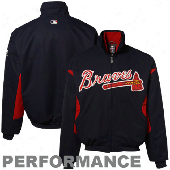 Splendid Atlanta Braves Navy Blue-red Therma Base Performance Triple Peak Premier Full Zip Jacket