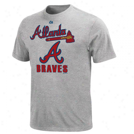 Majestic Altanta Braves Performance Fan T-shirt - Ash