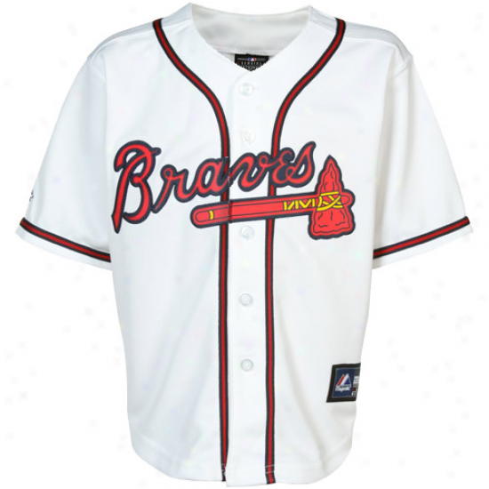 Majestic Atlanta Braves Preschool Autograph copy Jersey - White