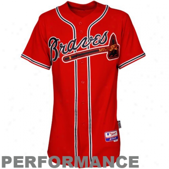Majestic Atlanta Braves Red Authentic Cool Base Jersey