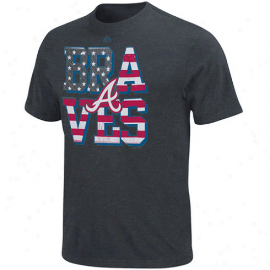 Majestic Atlanta Braves Star Spangled T-shirt-navy Blue