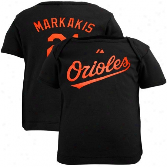 Majestic Baltimore Orioles #21 Nick Markakis Infant Black Player T-shirt