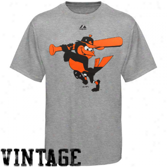 Majestic Baltimore Orioles Ash Cooperstown Soft Density Official Logo T-shirt