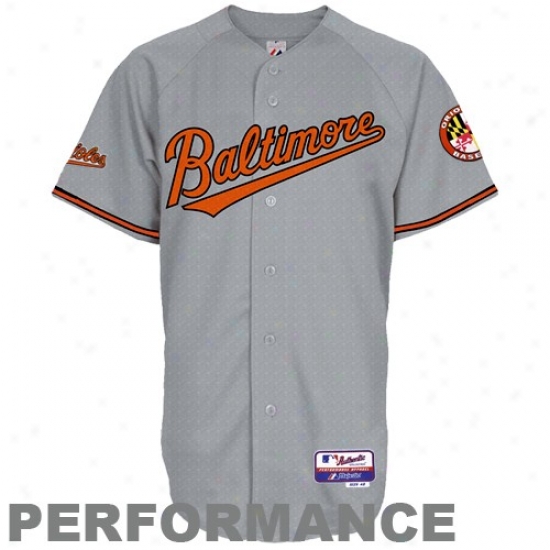 Majestic Baltimore Orioles Authentic On--field Cool Base Performance Jersey-gray