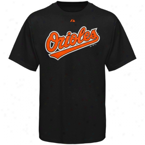Majestic Baltimore Orioles Black Wordmark T-shirt