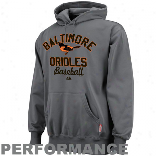 Majestic Baltimore Orioles Charcoal Sharp Game Performance Pullover Hoodie Sweatshirt