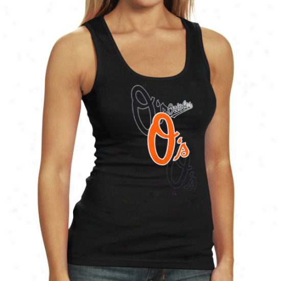 Elevated Baltimore Orioles Ladies Black Pearl Tank Top