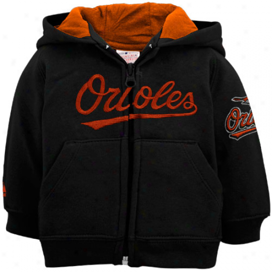 Majestic Baltimore Orioles Newborn Black Full Zip Hoodie Sweatshirt