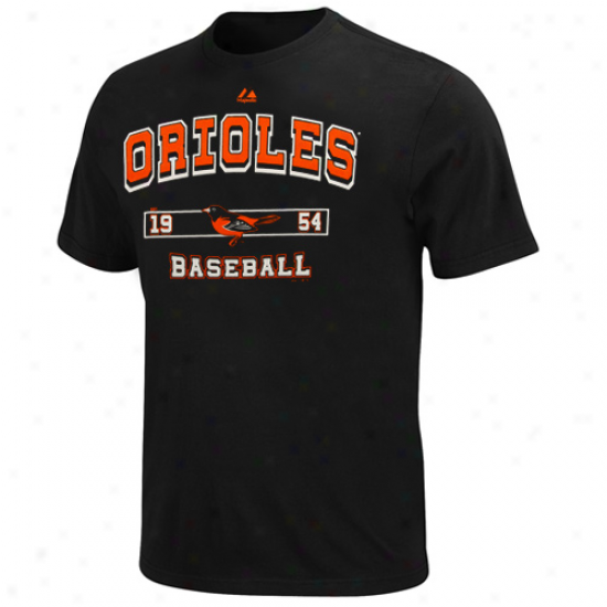 Majestic Baltimore Orioles Past Tjme Original T-shirt - Black