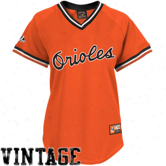 Majestic Baltimore Orioles Repilca Cooperstown Throwback Jersey - Orange