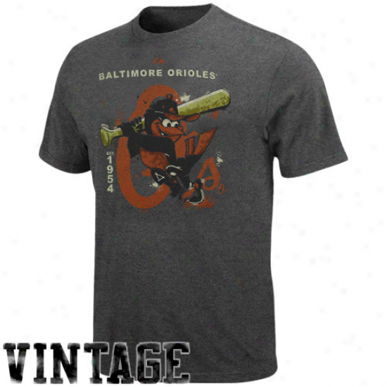 Majestic Baltimore Orioles Vintage Classic Heathered T-shirt - Charcoal