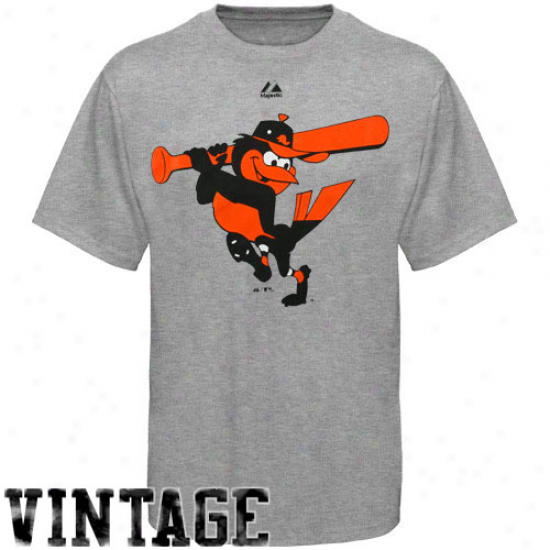 Majestic Baltimore Orioles Youth Ash Cooperstown Soft Density Official Logo T-shirt