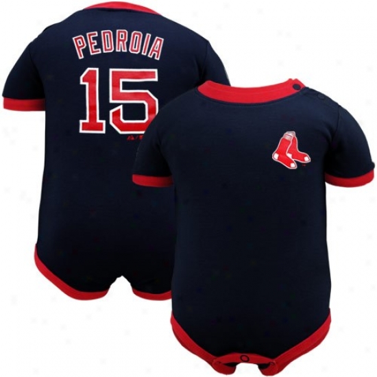 Majestic Boston Red Sox #15 Dustin Pedroia Infant Girls Pink Player T-shirt