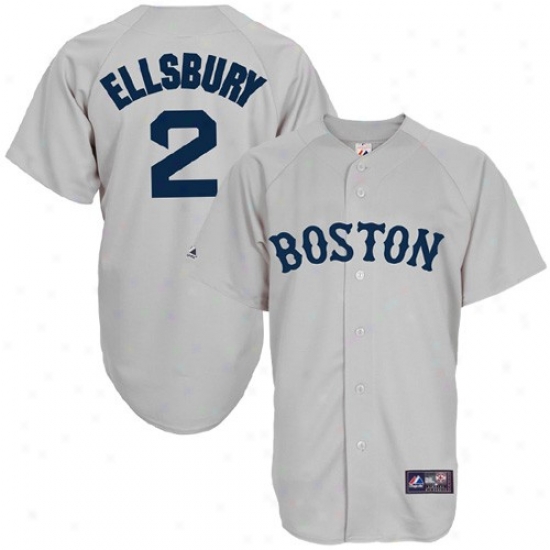 Majestic Boston Red Sox #2 Jacoby Ellsbury Gray Replica Baseball Jersey