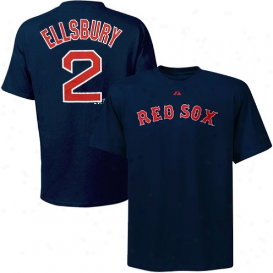 Majestic Boston Red Sox #2 Jaciby Ellsbury Boy Navy Blue Player T-shirt