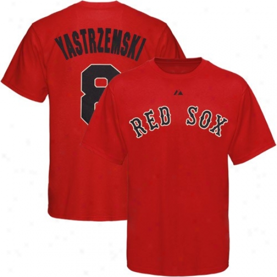 Majestic Boston Red Sox #8 Carl Yastrzemski Cooperstown Player T-shirt