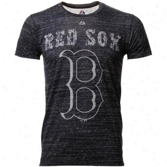 Majestic oBston Red Sox Affinity Burnout Premium T-shirt - Navy Blue