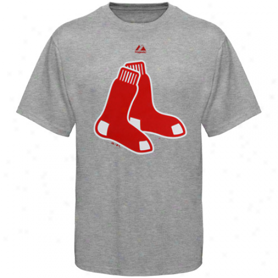 Majestic Boston Red Sox Ash Soft Density Official Logo T-shirt