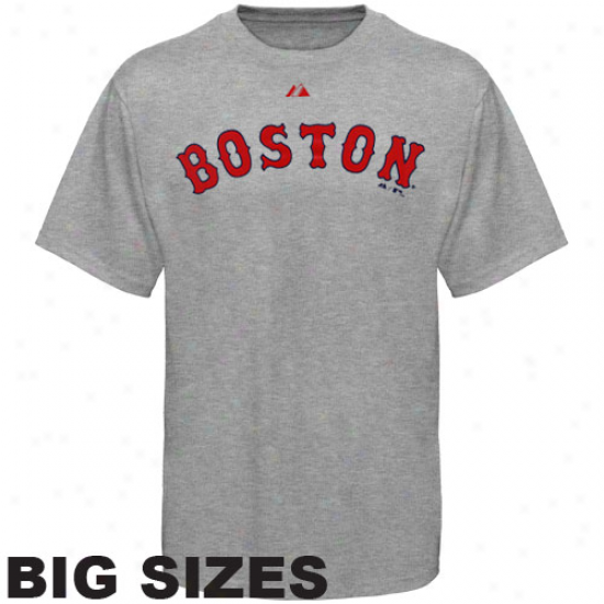 Majestic Boston Red Sox Away Big Sizes T-shirt - Ash-