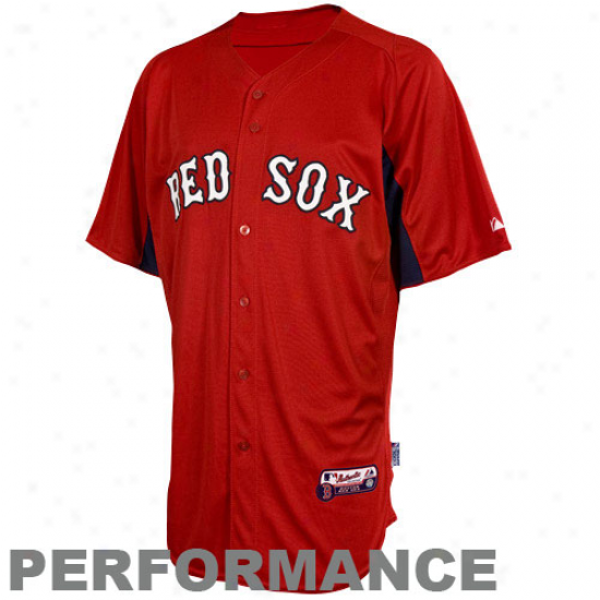 Majestic Boston Red Sox Batting Practice Performance Jersey - Red-navy Blue