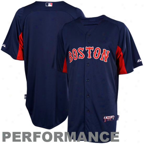 Majestic Boston Red Sox Bat5ing Custom Performance Jersey - Navy Blue-red