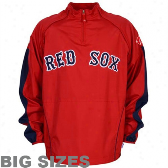 Majestic Boston Red Sox Big Sizzes Red Cool Base Gamer Quarter-zip Performance Jacket
