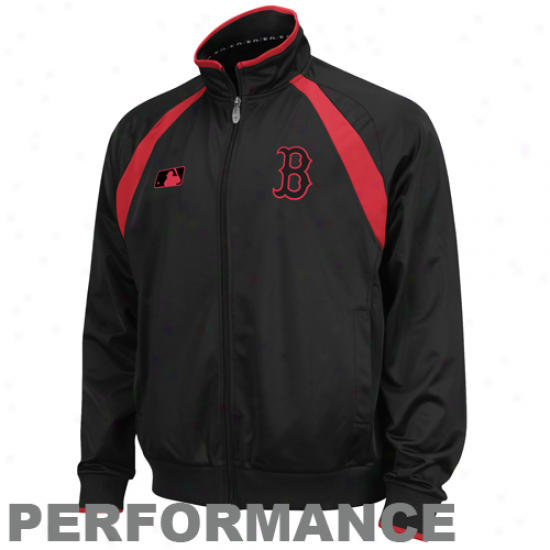 Majestic Boston Red Sox Black Therma Base Full Zip Performance Jacket