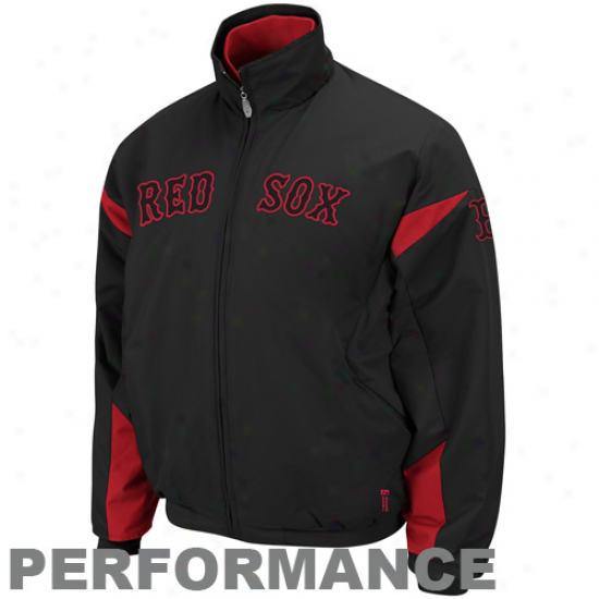 Majestic Boston Red Sox Black Therma Base Triple Peak Premier Complete Zip Jacket