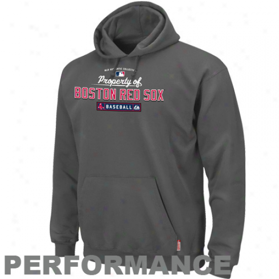 Majestic Boston Red Sox Charcoal Property Of Performance Hoody Sweatshirt