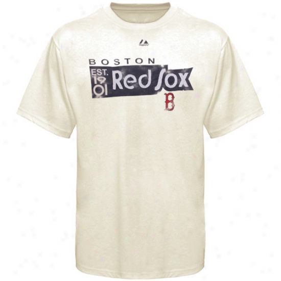 Majestic Boston Red Sox Cooperstown Trademark Fashion T-shirt - Natural