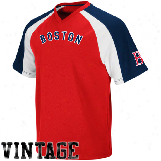 Majestic Boston Red Sox Crusader Cooperstown Pullover Jersey - Red