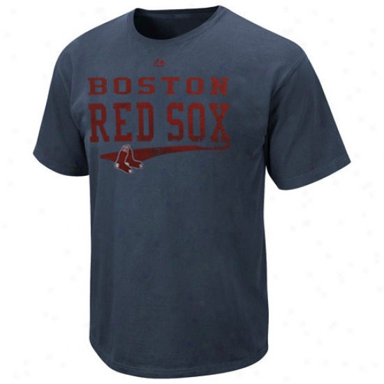 Majestic Boston Red Sox Empty Bullpen Pigment Dyed T -shirt - Navy Blue