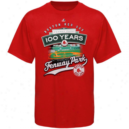 Majestic Boston Red Sox Fenway Park 100 Years T-shirt - Red