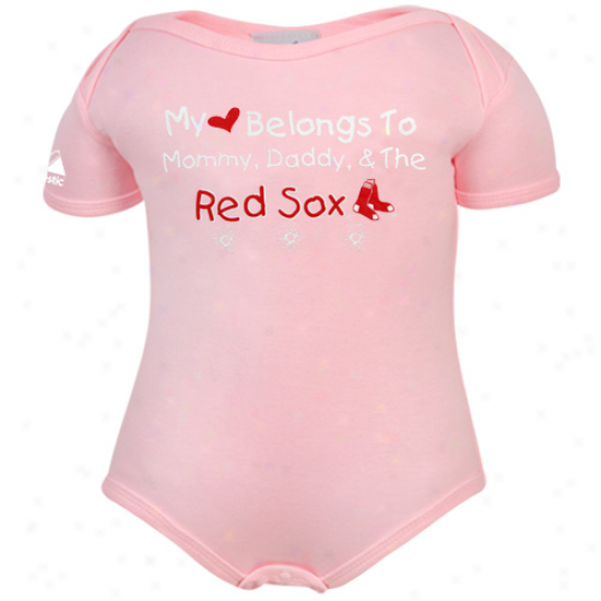 Majestic Boston Red Sox Infant Girls Pink My Heart Belongs Creeper