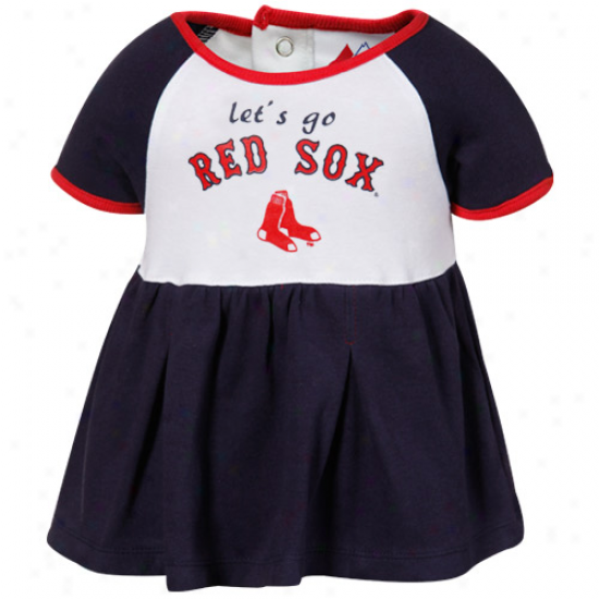 Majestic Boston Red Sox Infant Girls Tri-color Creeper Dress