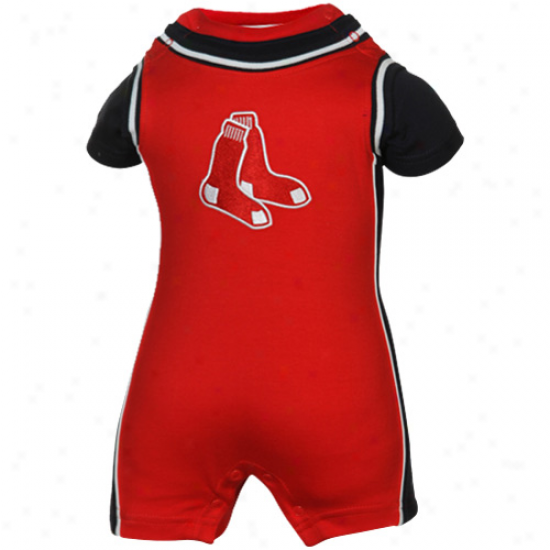 Majestic Boston Red Sox Infant Red-navy Blue Two-fer Romper