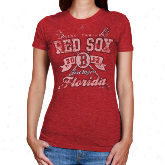 Majestic Boston Red Sox Ladies Bullpen T-shirt - Red