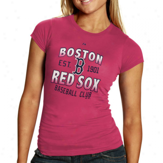 Majestic Boston Red Sox Ladies Pink Gradient T-shirt