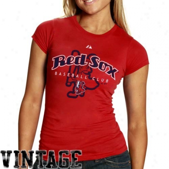 Majestic Boston Red Sox Ladies Red Cooperstown Circus Catch T-shirt