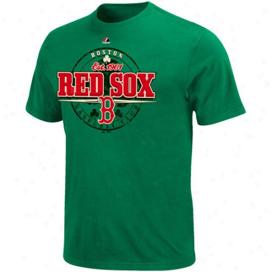 Majestic Boston Red Sox Luck Of Ours T-shirt - Green