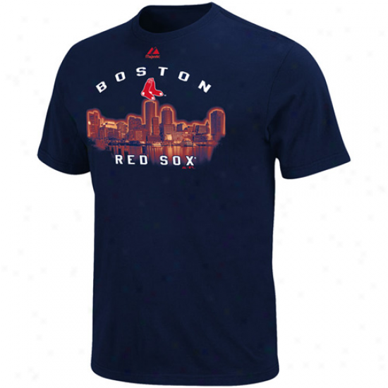 Majestic Boston Red Sox Navy Blue Big City Dreams T-shirt