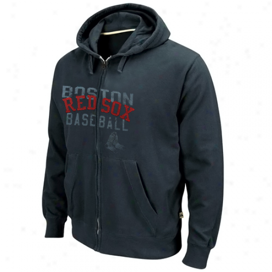 Majestic Boston Red Sox Navy Blue Fiery Fastball Full Zip Hoodie Sweatshirt